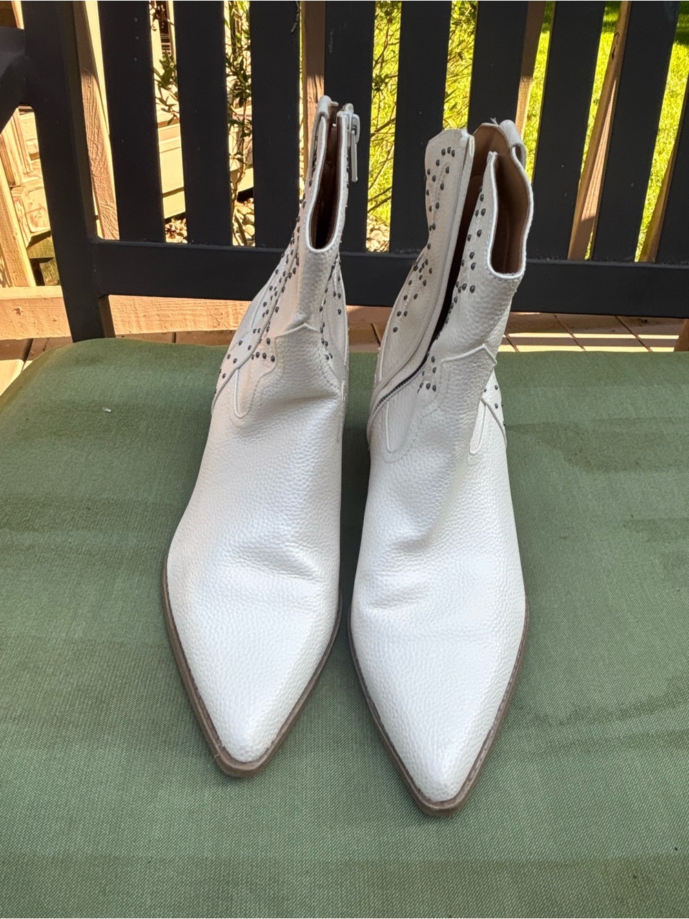 Target White Studded Pointed-Toe Ankle Booties